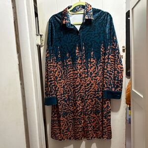 SHEIN Teal and Coral Tunic Top